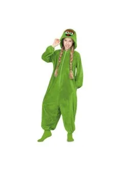 Oskar, Der Griesgram Sesamstraße Onesie Kostüm Für Erwachsene